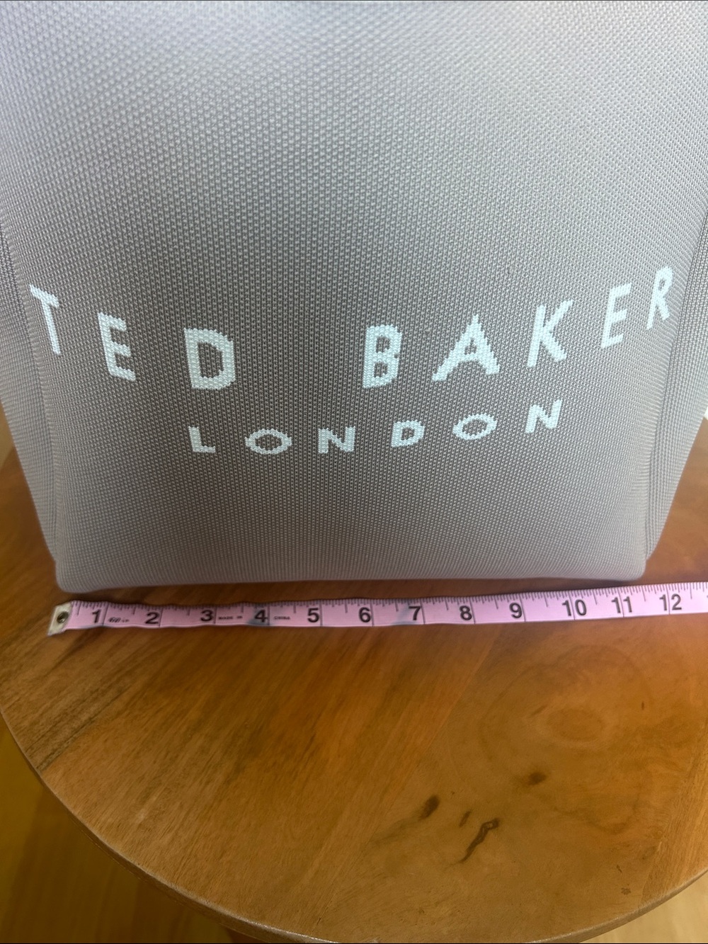 Ted Baker Neutral Taupe Canvas Shopper Tote with White Logo - Picture 10 of 11